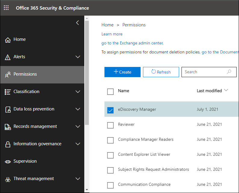 Straightaway go to the Office 365 admin center and select permission from it.